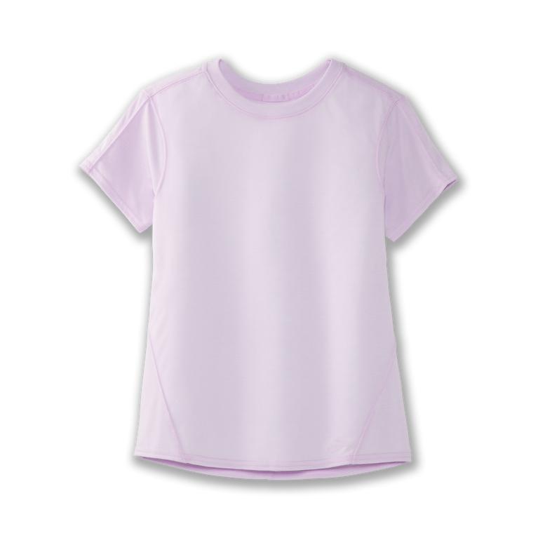 Brooks Distance Women's Short Sleeve Running Shirt - Heather Orchid Haze/Pink (76945-KHDO)
